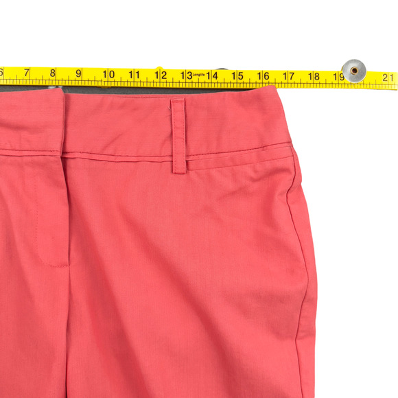 Larry Levine Coral Color Cotton Blend Belt Loop Capri Pants Womens Size 12‎ - Picture 6 of 8